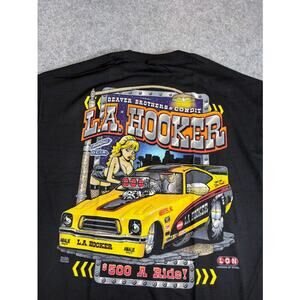 Vintage LA Hooker Beaver Brothers n Condit Drag Racing Shirt Mens XL Motorsports